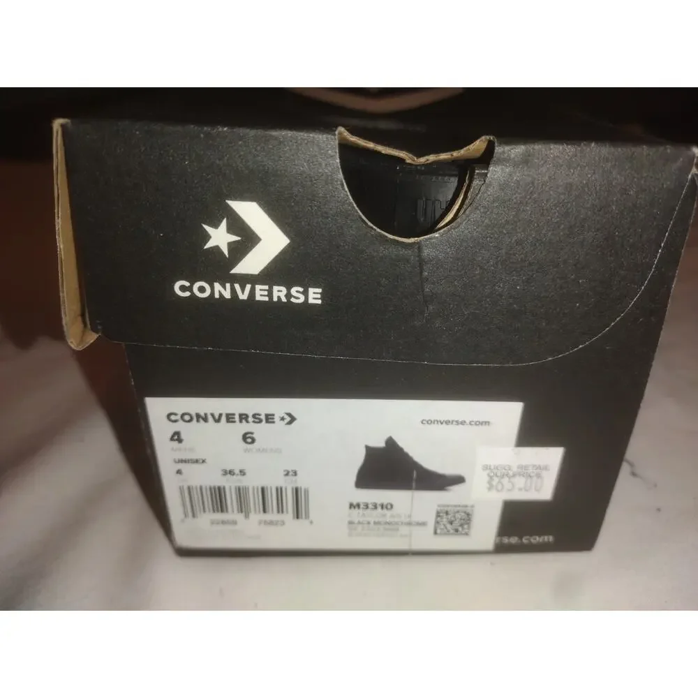 Size 4 Men's 6 Womens- Converse Chuck Taylor All Star High All Black New In Box